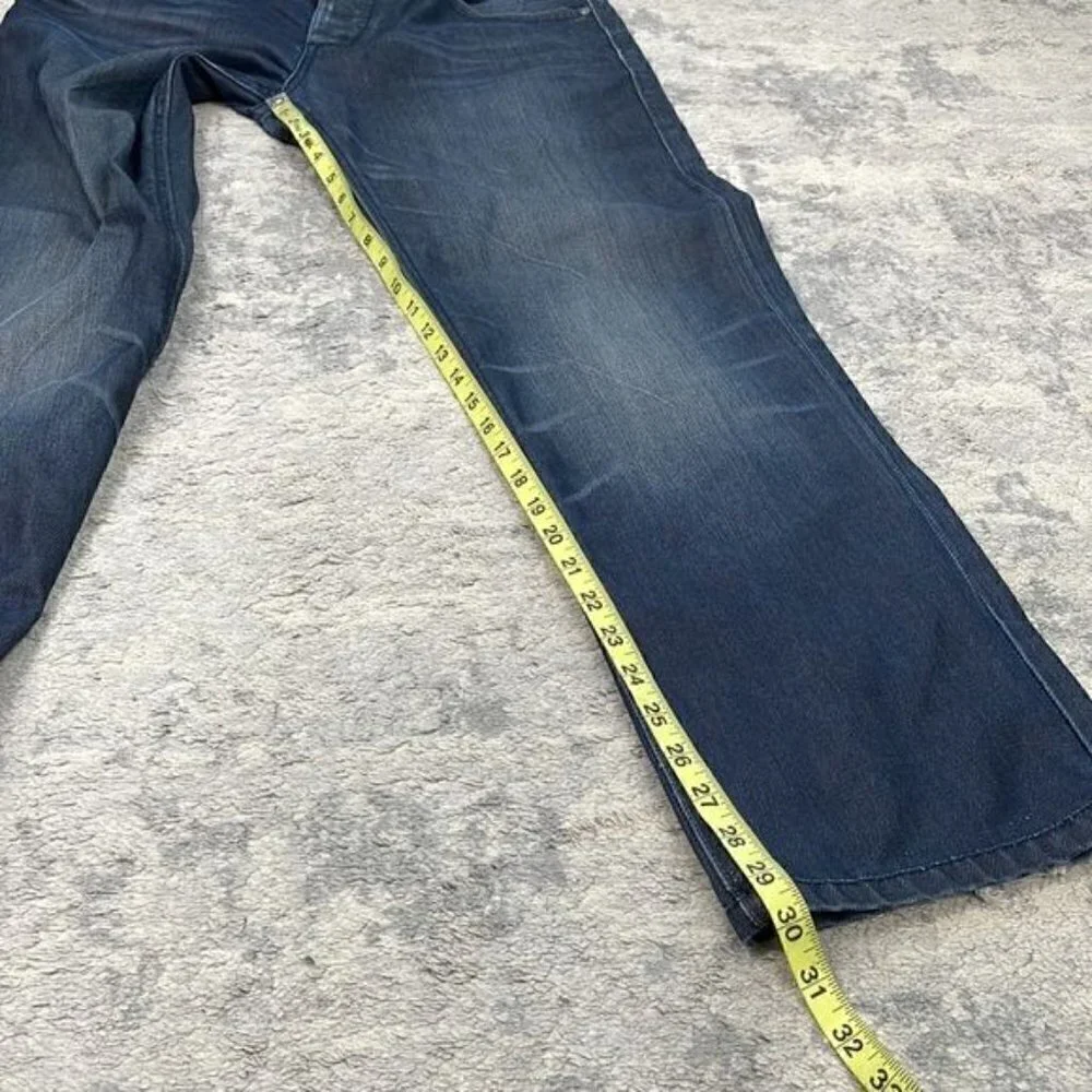 Jack & Jones Mens Straight Leg Jeans Dark Blue Button Fly Relaxed